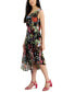 ფოტო #3 პროდუქტის Petite Floral Handkerchief-Hem Midi Dress