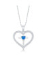 Sterling Silver CZ Cross Heart Pendant