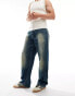 Weekday Galaxy loose fit baggy jeans in heavy blue wash