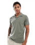 Фото #1 товара Hollister johnny collar jacquard knit polo in mid green