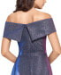 ფოტო #4 პროდუქტის Women's Off-The-Shoulder Shimmer Wrap Style Gown