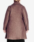 ფოტო #2 პროდუქტის Plus Size Boucle Button Front Coat