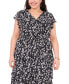 ფოტო #4 პროდუქტის Plus Size Printed Chiffon Flutter-Sleeve Maxi Dress