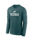 Фото #3 товара Men's Midnight Green Philadelphia Eagles Sideline Performance Long Sleeve T-Shirt