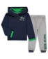 Toddler Boys Navy, Heathered Gray Notre Dame Fighting Irish Poppies Hoodie and Sweatpants Set