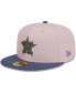 Men's Pink, Blue Houston Astros Olive Undervisor 59FIFTY Fitted Hat