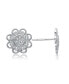 Фото #2 товара Sterling Silver Cubic Zirconia White Gold Plated Round Lace Design Earrings