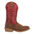 Фото #1 товара Justin Boots Stampede 12 Inch Embroidered Square Toe Cowboy Mens Brown, Red Cas