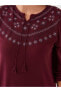 Фото #4 товара LCW Grace Bağlamalı Yaka Nakışlı Uzun Kollu Kadın Tişört