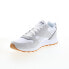 Фото #7 товара Reebok GL 1000 Leather Mens White Suede Lace Up Lifestyle Sneakers Shoes