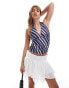 Фото #1 товара ASOSD DESIGN halter neck top in blue stripe