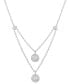 ფოტო #1 პროდუქტის Diamond Halo Cluster Layered Pendant Necklace (1/4 ct. t.w.) in Sterling Silver, 16" + 2" extender