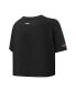 Women's Black New Jersey Devils Boxy Script Tail Cropped T-shirt