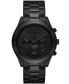 ფოტო #1 პროდუქტის Men's Slim Runway Black Stainless Steel Bracelet Watch, 44mm