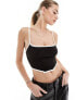 Фото #1 товара Missyempire contrast trim cami top in black and white