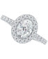 ფოტო #1 პროდუქტის Diamond Oval Halo Engagement Ring (1-1/2 ct. t.w.) in 14K White Gold