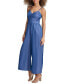 ფოტო #3 პროდუქტის Women's Chambray Ruched Jumpsuit