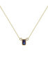 ფოტო #1 პროდუქტის Emerald Cut Alexandrite Gemstone, Natural Diamond 14K Yellow Gold Birthstone Necklace