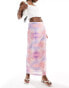 Фото #2 товара Pieces mesh maxi skirt in pink multi ombre