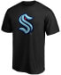 Фото #2 товара Men's Black Seattle Kraken Primary Logo Big and Tall T-shirt