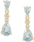 ფოტო #1 პროდუქტის Aquamarine (1-1/2 ct. t.w.) & Diamond Accent Teardrop Chain Drop Earrings in 14k Gold