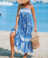 Women's Boho Floral Ruffle Slip Beach Dress