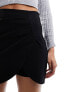 Фото #9 товара ASOS DESIGN ponte skort with ruched wrap front in black