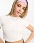 Urban Revivo crop baby tee in white weiß, XL - EU 42 - фото #1