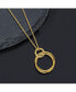 ფოტო #2 პროდუქტის Yellow IP-plated Circle Pendant Cable Chain Necklace