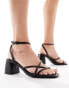 Фото #1 товара Stradivarius strappy block heeled sandal in black