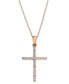 ფოტო #1 პროდუქტის Diamond Cross 18" Pendant Necklace (1/4 ct. t.w.)