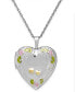 Фото #1 товара Macy's grandma Painted Heart Locket in Sterling Silver