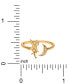 Cubic Zirconia Tinkerbell Moon Cuff Ring in 18k Gold-Plated Sterling Silver