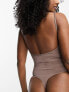 Magic Bodyfashion low back shaping bodysuit with thong detail in espresso