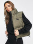 Tala cropped gilet jacket in khaki