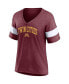 Women's Heathered Maroon Minnesota Golden Gophers Arched City Sleeve-Striped Tri-Blend V-Neck T-shirt