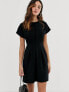 Фото #1 товара ASOS DESIGN nipped in waist mini dress in black