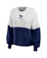 ფოტო #3 პროდუქტის Women's White, Navy Tennessee Titans Color-Block Pullover Sweater
