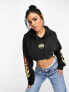 Фото #1 товара Tommy Jeans super cropped vintage flame logo hoodie in black