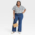 Фото #2 товара Women's Regular Fit Pull-On Flare Jeans - Knox Rose Blue Denim 28