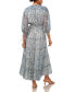 ფოტო #2 პროდუქტის Women's Printed Pintuck 3/4-Sleeve Tiered Maxi Dress