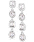 ფოტო #1 პროდუქტის Silver-Tone Square & Oval Crystal Linear Drop Earrings