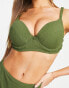Фото #6 товара Wolf & Whistle Fuller Bust Exclusive push up bikini top in khaki texture
