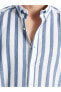 SOUTHBLUE Regular Fit Uzun Kollu Çizgili Keten Karışımlı Erkek Gömlek