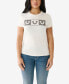 ფოტო #1 პროდუქტის Women's Short Sleeve Crystal Horseshoe Crewneck T-shirt