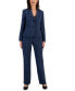 ფოტო #1 პროდუქტის Women's Framed Twill Two-Button Pantsuit, Regular and Petite Sizes