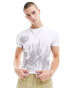 Фото #1 товара ASOS DESIGN muscle fit t-shirt with large grunge print in white