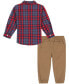 Фото #2 товара Костюм для малышей Tommy Hilfiger Рубашка на пуговицах в клетку и брюки-джоггерсы из твила, 2 шт.