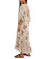 Фото #3 товара Women's All The Attitude Printed Lace-Trim Balloon-Sleeve Cotton Maxi Dress