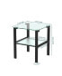 Фото #10 товара Glass Two Layer Tea Table, Small Round Table, Bedroom Corner Table, Living Room Side Table